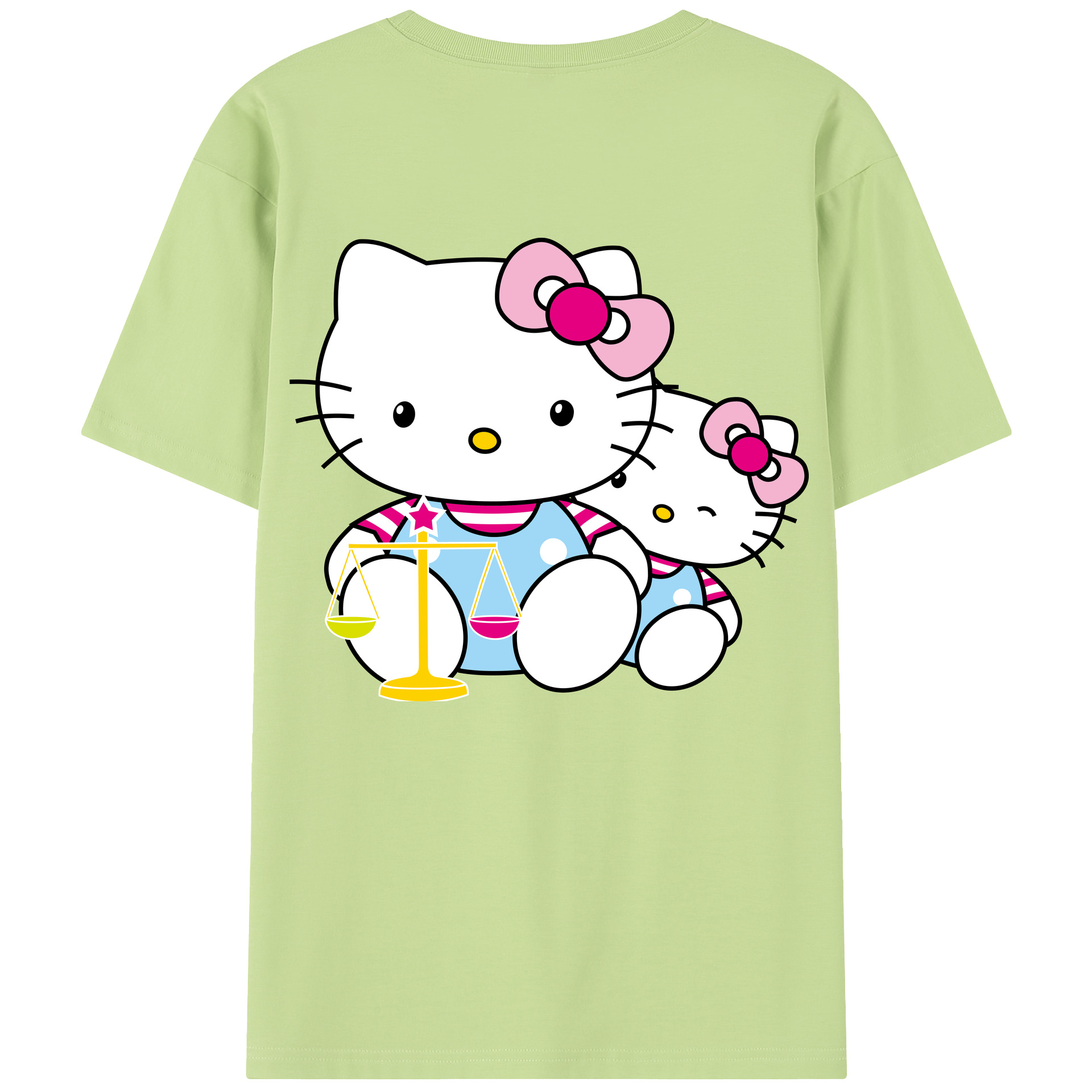 （画像用） Hello Kitty ハローキティ 綿100％半袖Tシャツ（背面プリント）